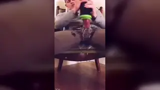 Guy Strokes His Big Cock Into a Fleshlight Until Overflow