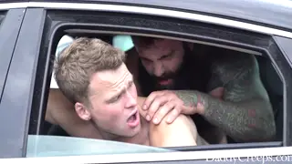 Hairy Bear Stepson Earns the Car with Stepdad in Garage