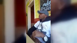 Ebony Guy Jerks His BBC Outside on Webcam