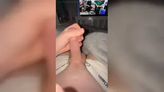 European Teen Strokes His Uncut Cock to a Cumshot