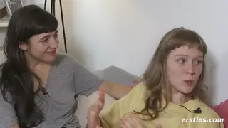 Petite Lesbians Spank and Lick in Threesome