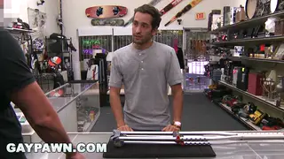 European Stud Gets Fucked Bareback in a Pawn Shop Office