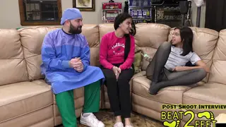 Brunette Latina Auditions with a Footjob on the Casting Couch