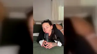 Curvy Brunette MILF Guides a BBC Through Intense Handjob