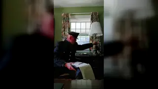 Mature Military Bear Conducts Handjob Interview in Uniform