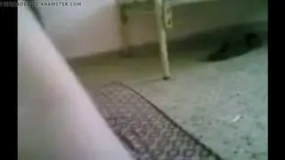 Arab Wife in Hijab Performs Blowjob While Husband Watches Nearby