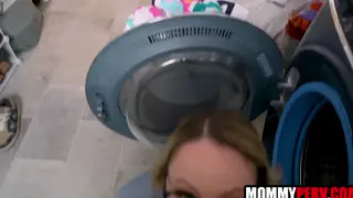 Blonde Stepmom Gives POV Blowjob and Handjob
