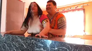 Indian Stepmom Cheats with Stepson in Kitchen