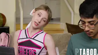 Petite Schoolgirl Gives POV Blowjob at Desk
