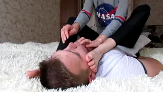 Teen Dominatrix Commands Foot Worship in Femdom Session