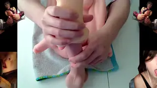 Feet and Blowjob Compilation Highlights Footjob Skills