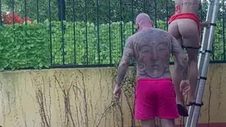 Latina Tourist Shares a Shower Threesome With Two Cocks