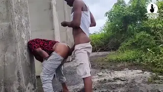 Ebony Couple Films Bareback Anal Outdoors With Cumshot Finish