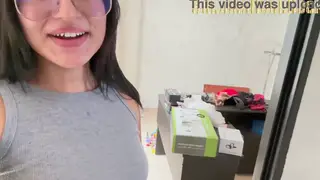 Office Blowjob Turns Messy Facial for Curvy Latina