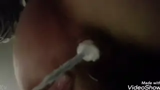 Teen Explores Anal Play With Tampon Insertion