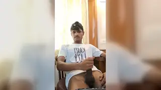 Indian Twink Strokes Uncut Cock to Cumshot