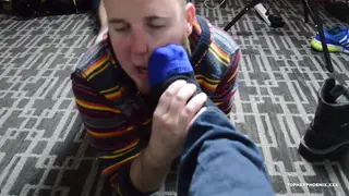 Hairy Bears Share Foot Play in Leather Threesome
