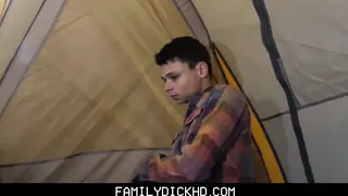 Stepdad and Stepson Fuck Bareback Under the Stars