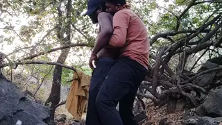 Young Indian Lad Sucks an Older Man Outdoors Until He Takes a Load in His Mouth