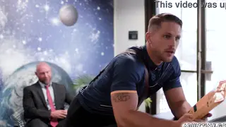 Hairy Hunk Rims Colleague Before Desk Fuck
