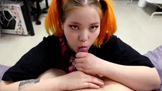 Redhead BBW Teen Delivers Sloppy Blowjob