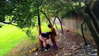 Muscular Hunk Services Two Men on a Trail
