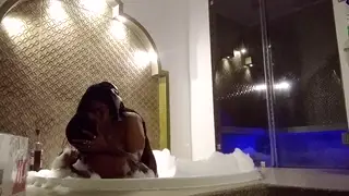 Latina Student Takes Deep Anal in Jacuzzi and Shower