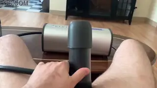 MILF Operates Cock Milking Machine on Her Partner