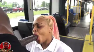 Voluptuous Ebony BBW Drains BBC on Public Bus in POV