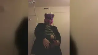 Furry Suited Performer Strokes to a Messy Finish in Cosplay