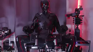 Twink in Latex Takes Machine Drill and Drips Cum