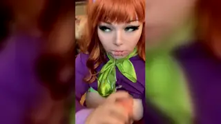 Curvy Redhead in Cosplay Delivers Deepthroat POV Blowjob