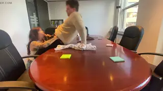 Curvy MILF Secretary Gets Caught Riding Her Boss at the Desk