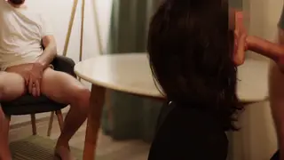 Brunette MILF Dominates Husband While Taking Another Man