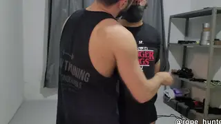 Muscular Latino Dom Face-Fucks Bound Twink in Bondage