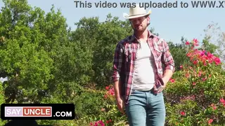 Cowboy Twink Rises at Dawn in Mountain Camp