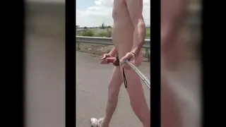 Muscular European Daddy Strokes Outdoors Publicly