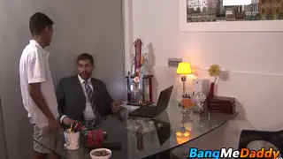 Mature Man Bends Twink Over a Bar Counter