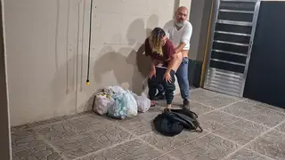 Latina Student Gives Blowjob Outdoors in Uniform