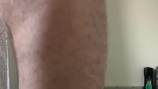 Hairy Latino Stud Strokes in Steamy Shower
