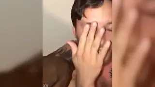 Handsome Man Takes a BBC Facial on Camera