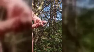 European Guy Strokes His Uncut Cock Outdoors to Cumshot