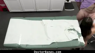Petite Teen in Nurse Uniform Takes Doctor in Exam Room