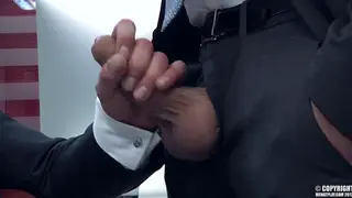 European Hunk Suits Up for a Sleek Blowjob Session