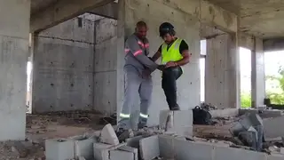 Construction Workers Hook Up on Empty Site
