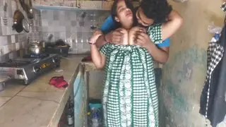 Indian MILF Teases Big Boobs in Kitchen Before Doggystyle