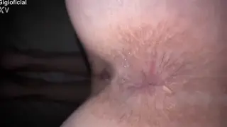 Teen in Thong Shows Off Round Ass and Wet Pussy in Close-Up