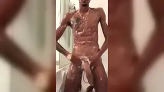 Well-Endowed Man Strokes Himself Slowly