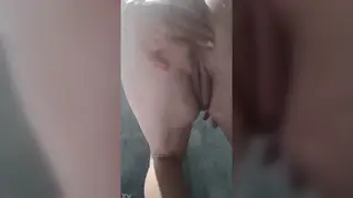 Busty Curvy Woman Pleasures Herself in a Steamy Bathroom