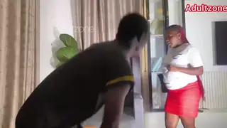 Petite Ebony Girlfriend Surprises Her Man in Lingerie
